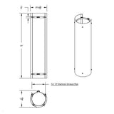 10"D x 48"L 270 Degree Stainless Steel Exhaust Shield
