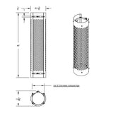 9"D x 48"L 270 Degree Stainless Steel Exhaust Shield with Round Holes