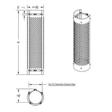 10"D x 48"L 270 Degree Stainless Steel Exhaust Shield with Round Holes