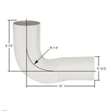 Freightliner 5"D x 9-1/2" x 14" Aluminized Elbow, OEM 04-15077-000