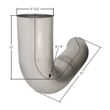 Freightliner 5"D x 12" x 21" Aluminized Elbow, OEM 04-15653-000