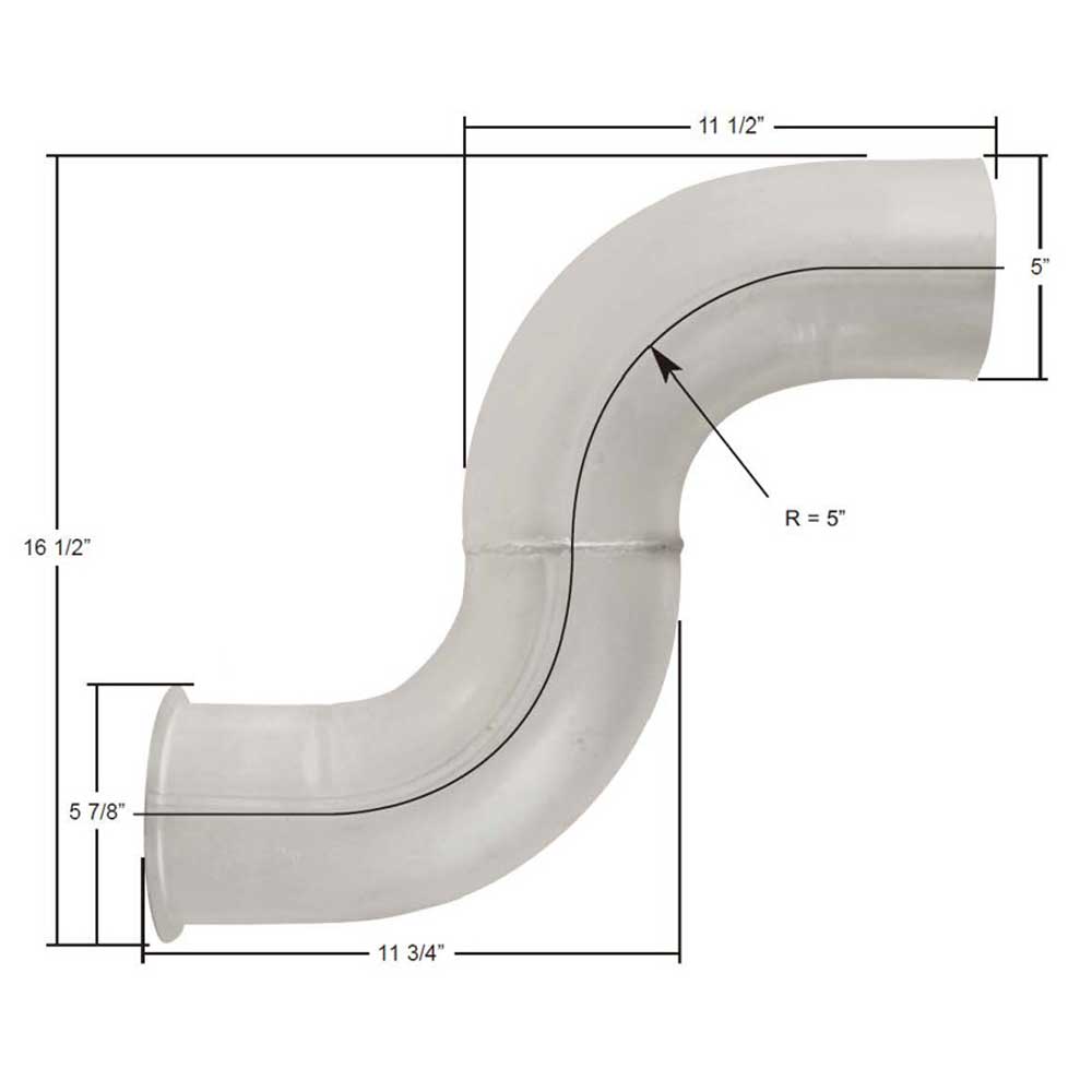 Freightliner 5"D x 11-3/4" x 11-1/2" Aluminized Elbow, OEM 04-17094-014