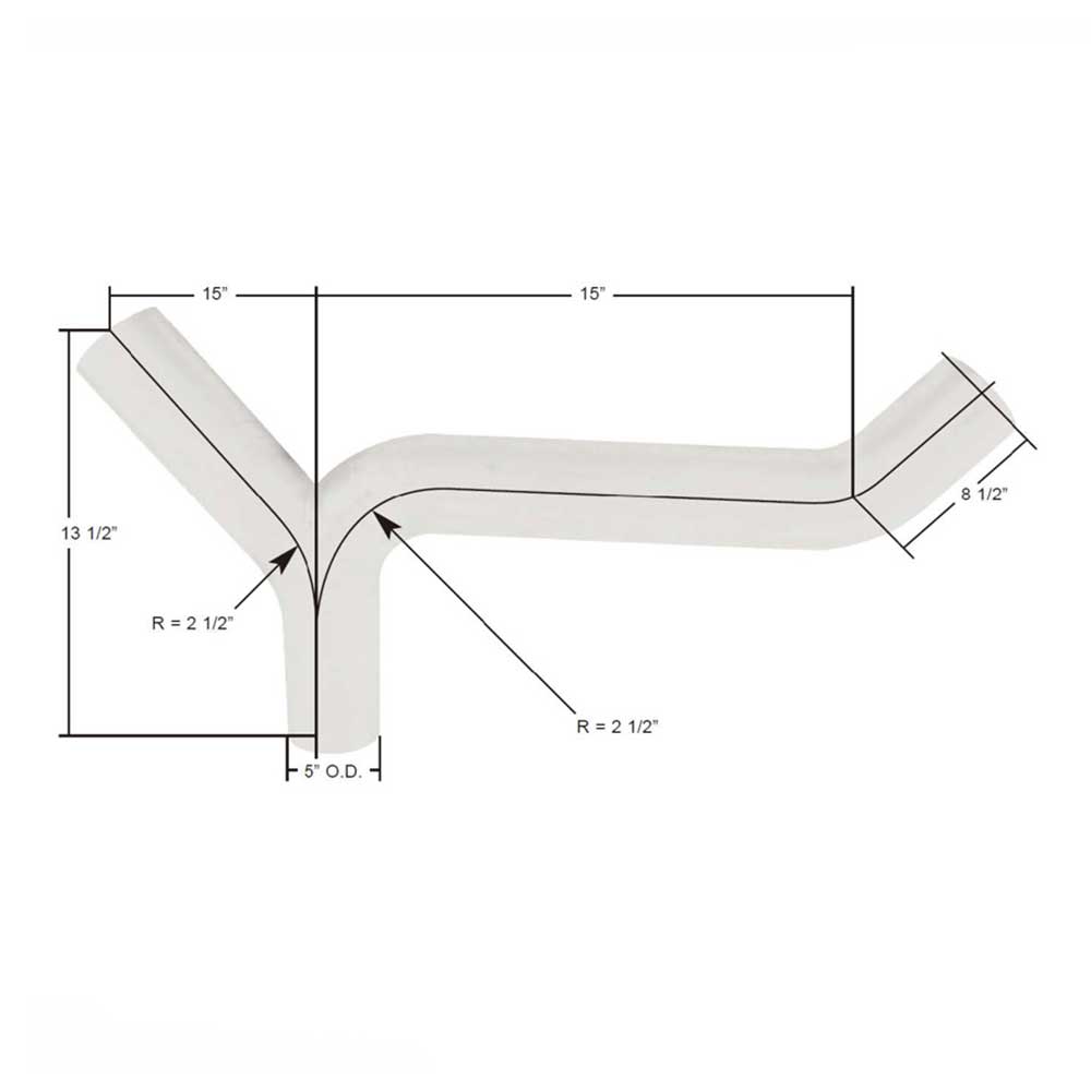 5"OD Kenworth W900B, W900L, T600, T800 Y Divider, K180-14766