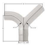 5"OD Kenworth W900B, W900L, T600, T800 Y Divider, K180-18028