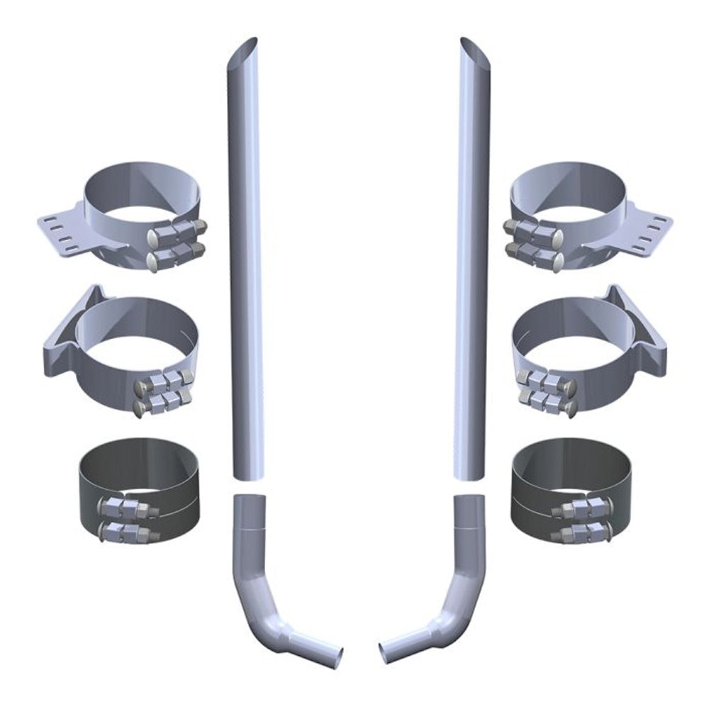 7"D x 108L"  Kenworth W900L Aero Cab 45" Box Slash Cut Exhaust Kit