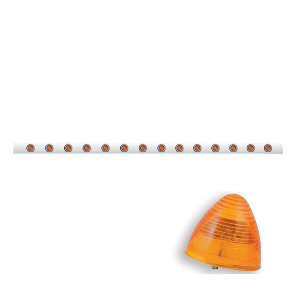 94" Bumper Bar with 14 Amber 2" Round Beehive LED lights with Bezels