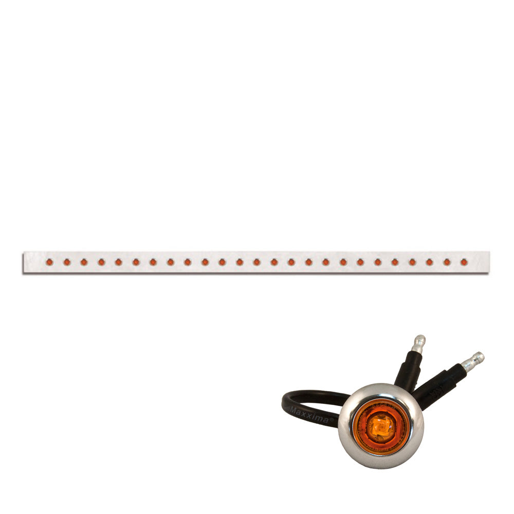 94" Bumper Bar with 25 Amber 3/4" Button LED lights with Bezels
