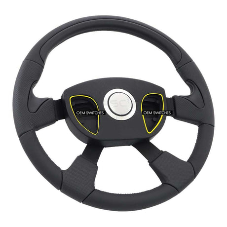 18" Traveler 4-Spoke leather, matte black steering wheel with gen 3 smart pad