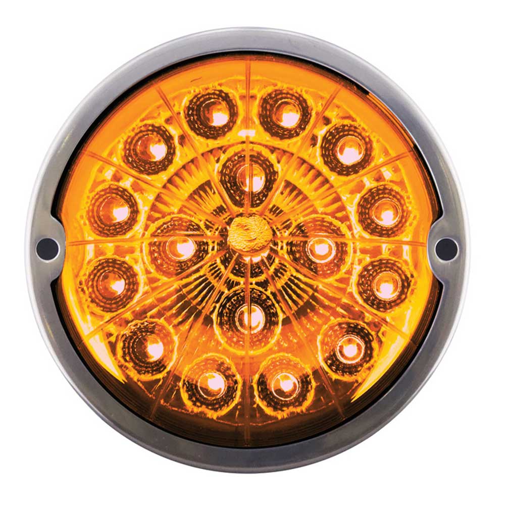 3" Double Fury Clear Lens 17 LED Watermelon Light Flush Mount Kit with Low Profile SS Bezel
