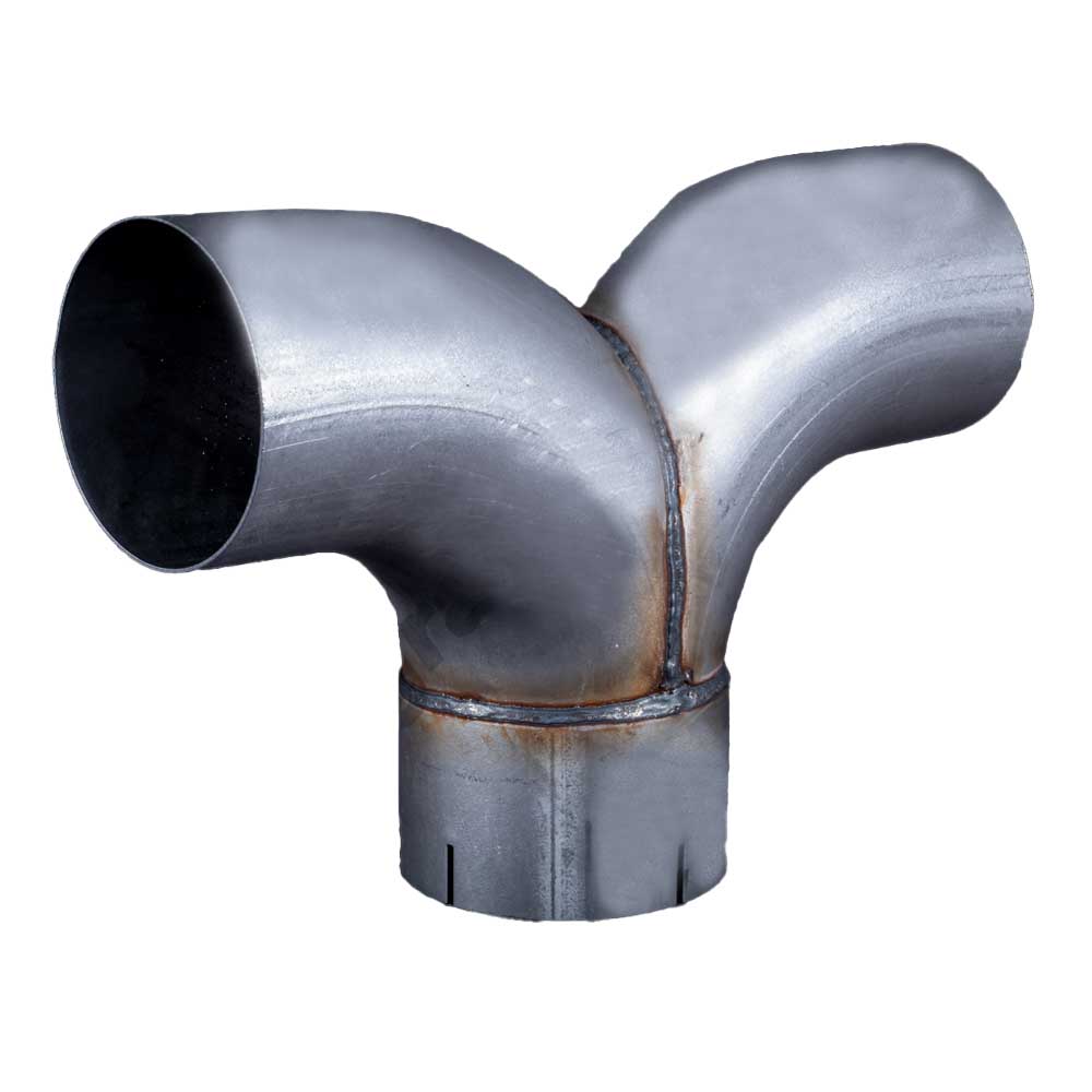 5" Inlet, 5" Outlet Aluminized Y Pipe with No Divider Plate