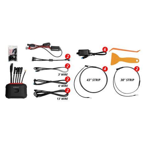 Xkmax dash and door optic fiber LED light kit, close-up