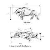 Chrome Fighting Bull Hood Ornament