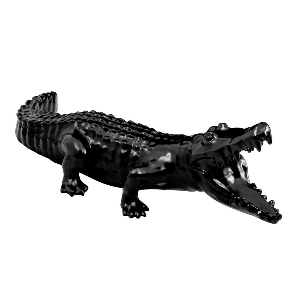 Black Powder Coated Wild Alligator Hood Ornament