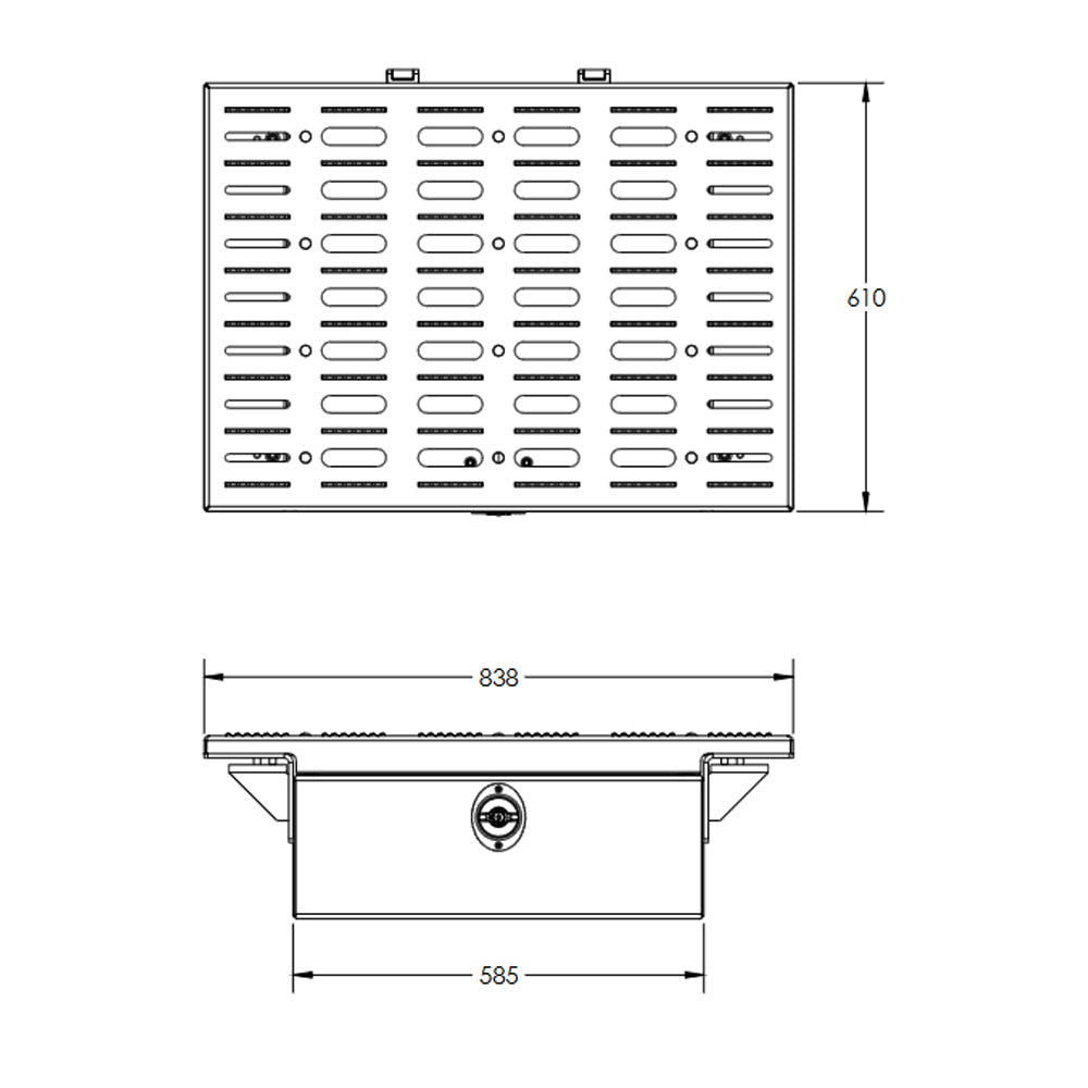 9" Deep In-Frame Black Hard Coated Toolbox