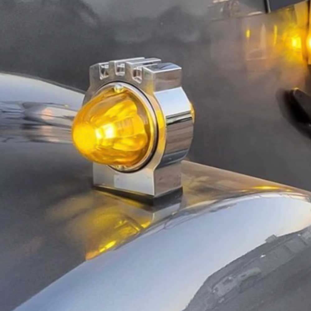 Kenworth Logo Shaped Stainless Steel Turn Signal Standard Watermelon LED Lights