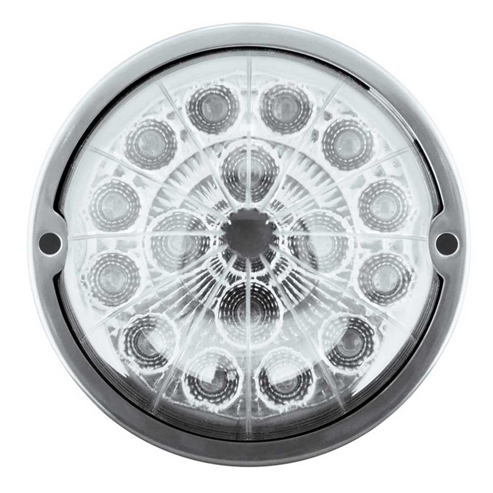 3" Double Fury Clear Lens 17 LED Watermelon Light Flush Mount Kit with Low Profile SS Bezel