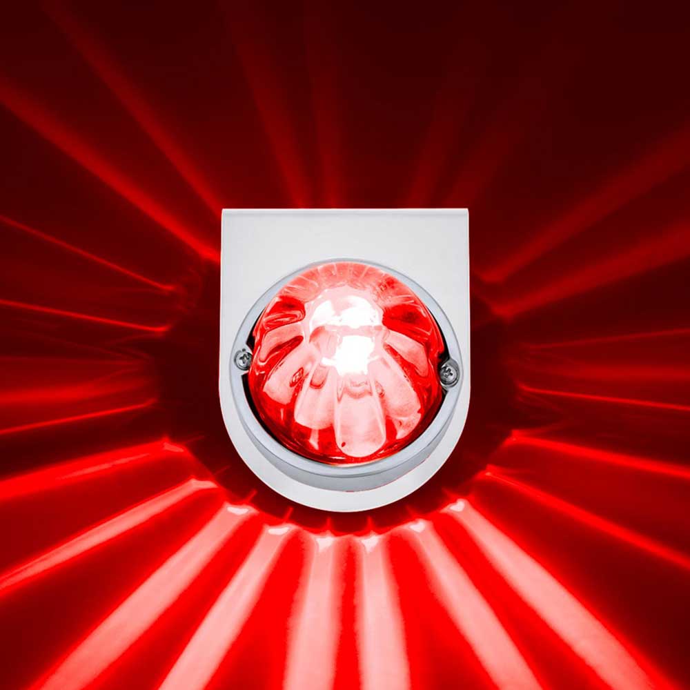 UltraBurst Clear Glass Watermelon Light With Stainless Steel Light Bracket Kit with Red LED