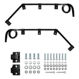 Black Angled Mud Flap Hangers with Single Coil and Mounting Hardware
