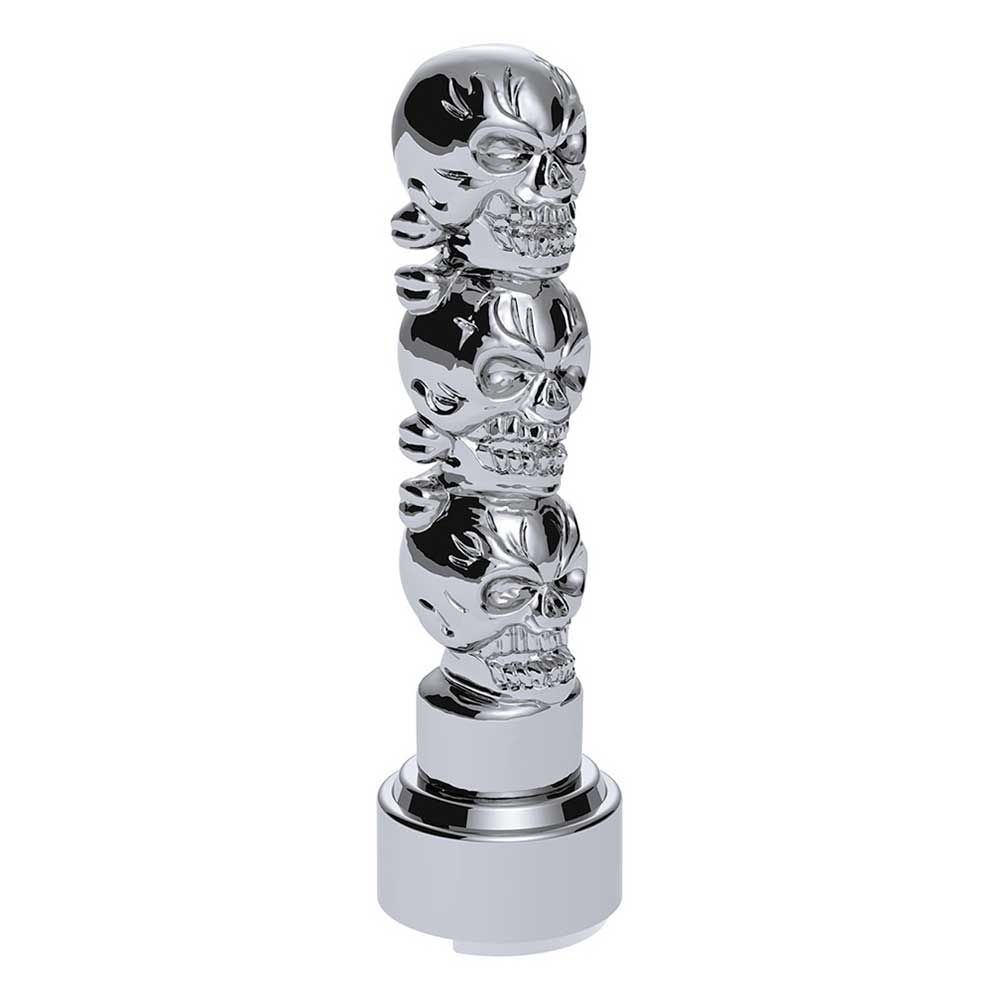 Three Skull Chrome Shift Knob with Eaton Fuller 9/10 Speed Adapter