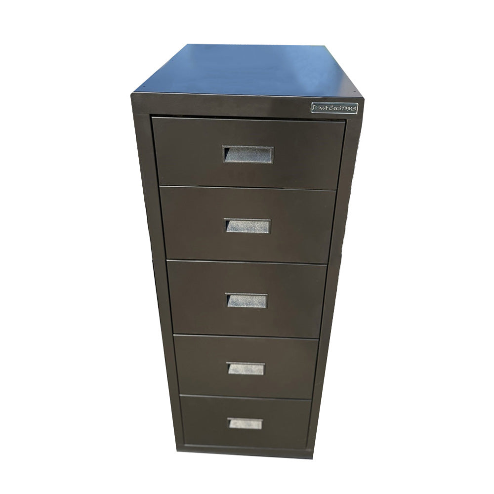 38"H x 14"W Gloss Black Five Drawer Storage Solution