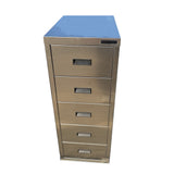 38"H x 14"W Stainless Steel Five Drawer Storage Solution
