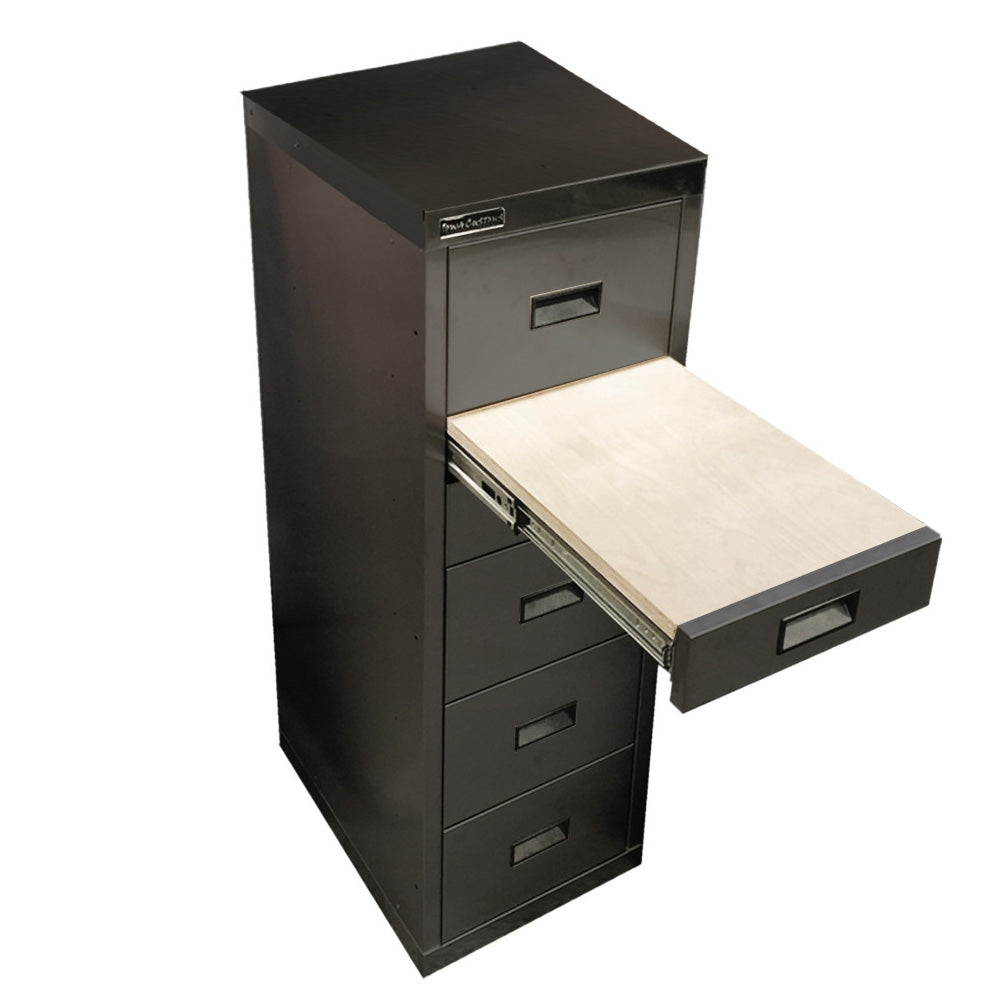 38"H x 14"W Gloss Black 5 Drawer Storage Solution with Table Top