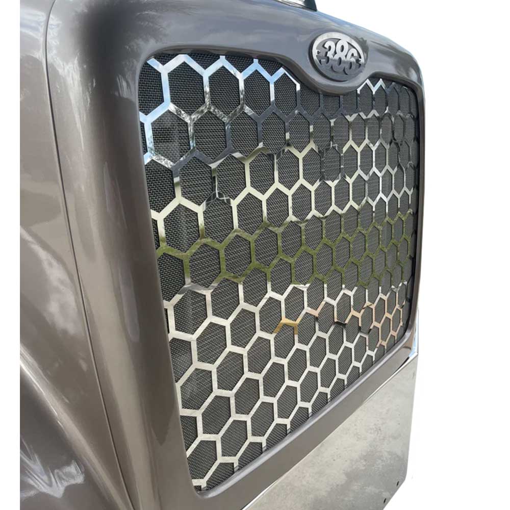 Peterbilt 386 Stainless Steel Honeycomb Grill with Mesh