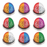 3" Double Fury Clear Lens 17 LED Watermelon Light Flush Mount Kit with Low Profile SS Bezel