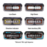 Peterbilt Kenworth Freightliner Blackout Chrome Visor LED Headlight