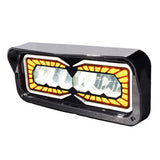Peterbilt Kenworth Freightliner Blackout Chrome Visor LED Headlight