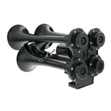 Black 4 Trumpet Mini Train Horn with Electric Air Solenoid