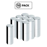 33mm x 6-1/2" Chrome Tall Cylinder Thread-On Nut Cover - 10 PK