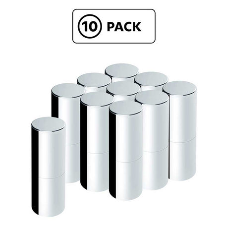33mm X 6-1/2" chrome tall cylinder thread-on nut cover - 10 Pk