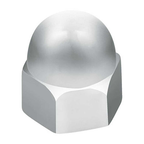 7/16" X 5/8" chrome acorn push-on nut covers - 50 pk, close-up