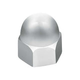 3/8" x 5/8" Chrome Acorn Push-On Nut Covers - 50 Pk
