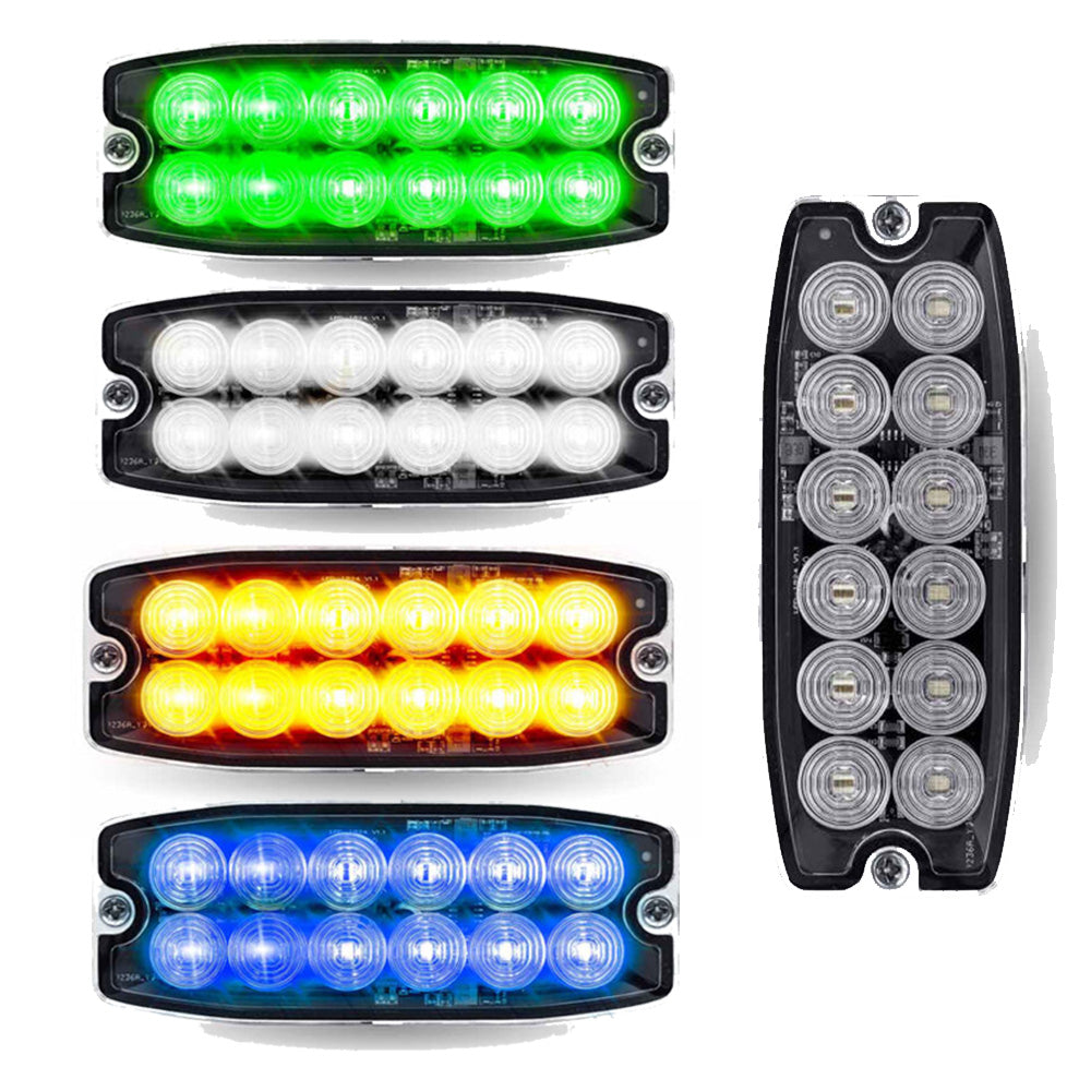 Dual Color Directional LED Twelve Diode Slim Surface Strobe Light