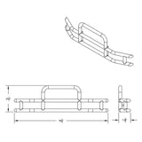 HighwayShield I10 SS Grille Guard, Bracket Kit for 2013-2021 KW T680