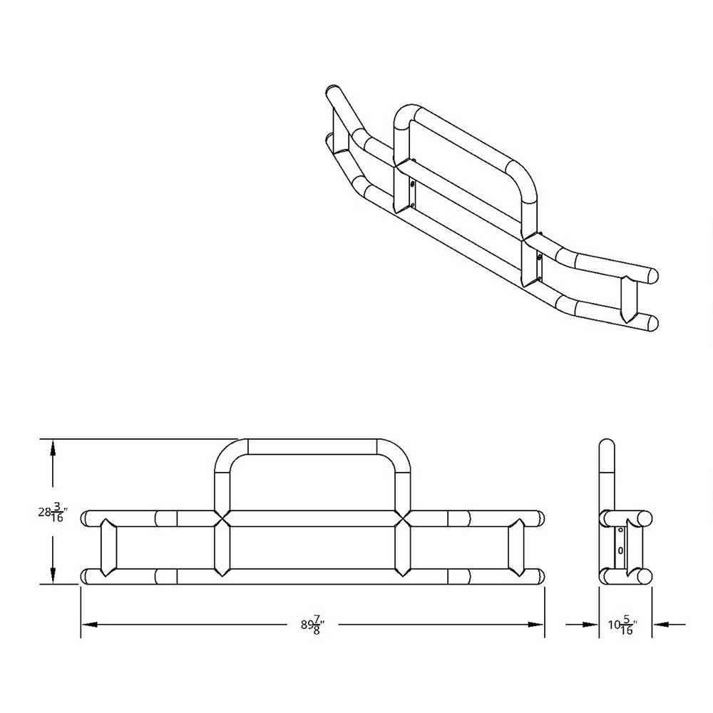 HighwayShield I15 SS Grille Guard, Bracket Kit for PB 579, 587, KW T660