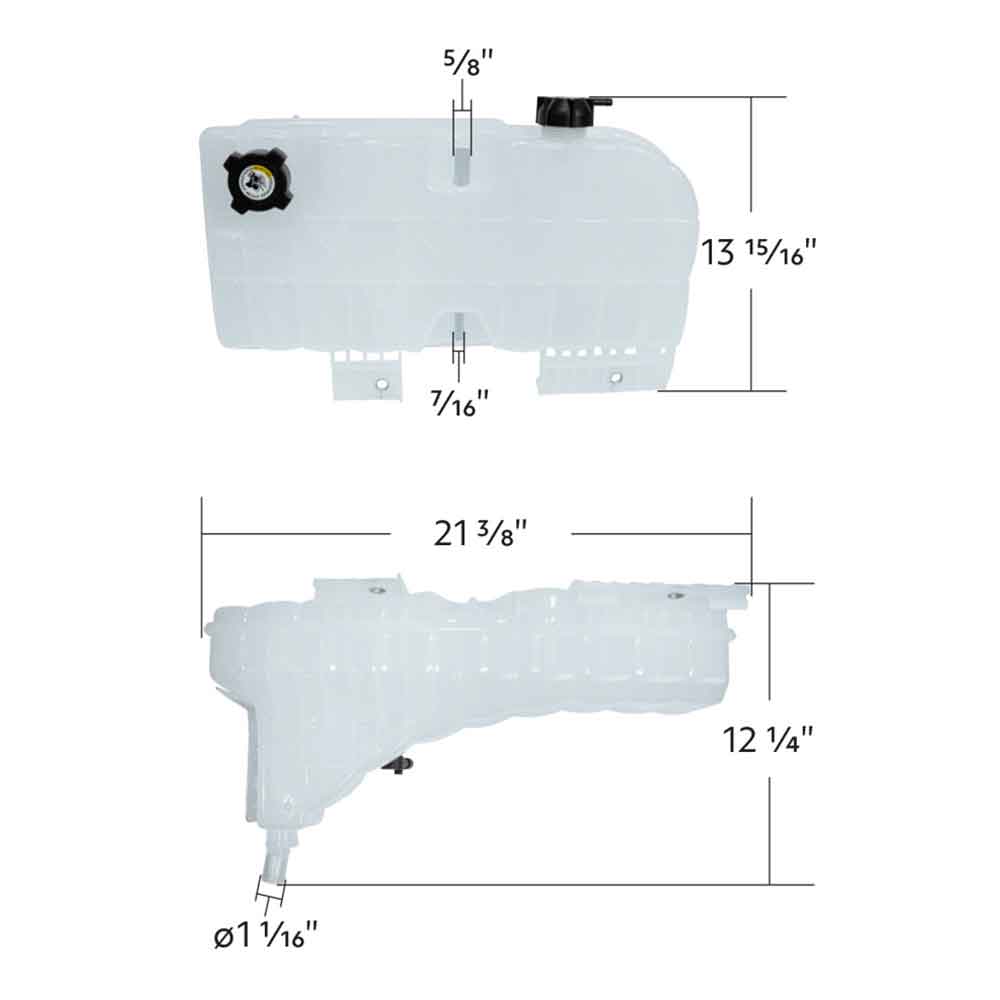PB 365, 367, 382, 389, KW W900, T660, T800 Pressurized Coolant Reservoir with Sensor