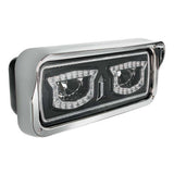 High Power LED Black Inner Housing Headlight w/ Turn Signal, Position Light