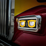 High Power LED Black Inner Housing Headlight w/ Turn Signal, Position Light