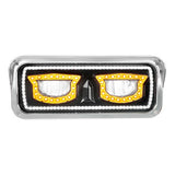 High Power LED Black Inner Housing Headlight w/ Turn Signal, Position Light