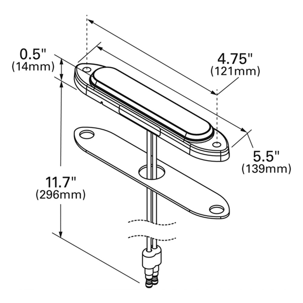 Low Profile Surface Mount Light with Red and Amber Clear Lens
