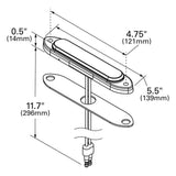 Low Profile Surface Mount Light with Red and Amber Clear Lens
