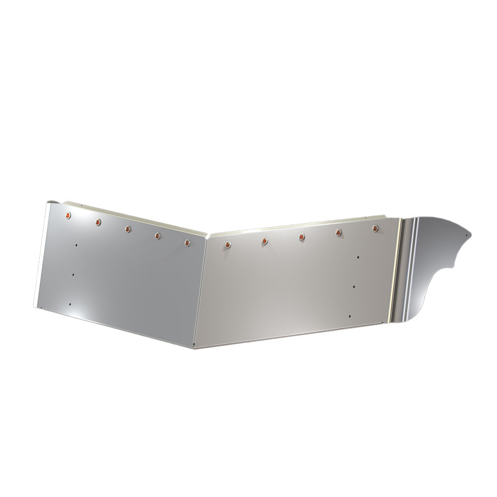 Peterbilt 579 2019+ Ultra Loft 16" Stainless Drop Visor with Ten Amber LED 3/4" Lights