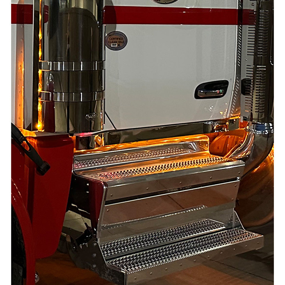 Peterbilt 589 FX Down Glow Cab Panels with 3/4" Button Lights - No Block Plug