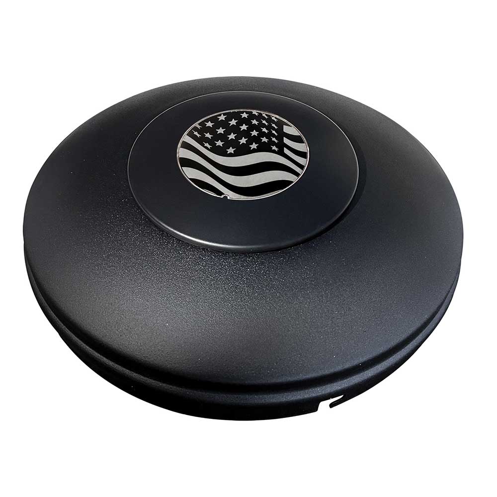 Stealth Black RealLogo USA Flag Floater SS Rear Baby Moon Cover for 5/8" Bolts