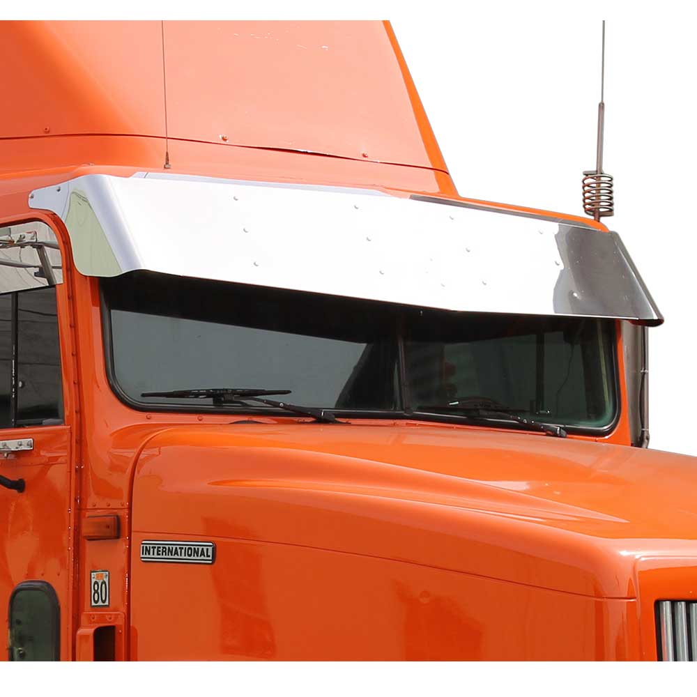 International 9400 Series 1990-2007 V-Style 13" x 15" SS Flat Windshield Visor