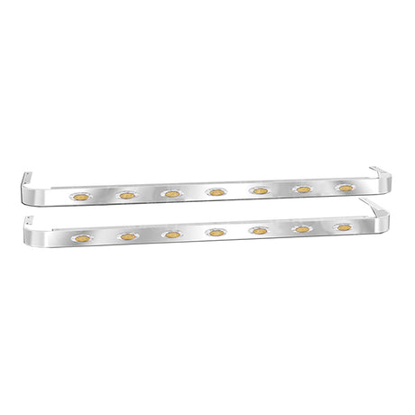 Peterbilt 589 80" sleeper panel with seven M5 LED lights, close-up