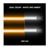 60" White and Amber LED Running Board Light Bar with Turn Signal Function